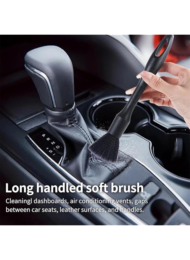 YARDHOBI 5Pcs Car Detailing Brush Set, Ultra Soft Car Interior Detailing Brushes, Car Interior Detailing Kit, Car Dust Brush, Automotive Cleaning Brush Kit For Wheels, Air Vent, Leather Seats, Car Accessories - Image 3