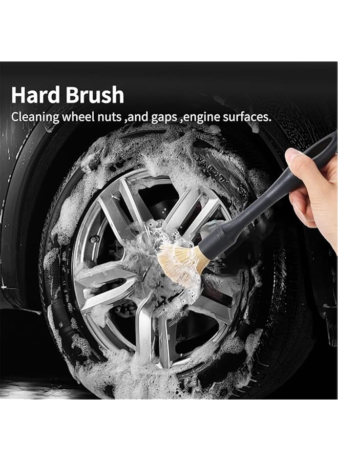 YARDHOBI 5Pcs Car Detailing Brush Set, Ultra Soft Car Interior Detailing Brushes, Car Interior Detailing Kit, Car Dust Brush, Automotive Cleaning Brush Kit For Wheels, Air Vent, Leather Seats, Car Accessories - Image 4