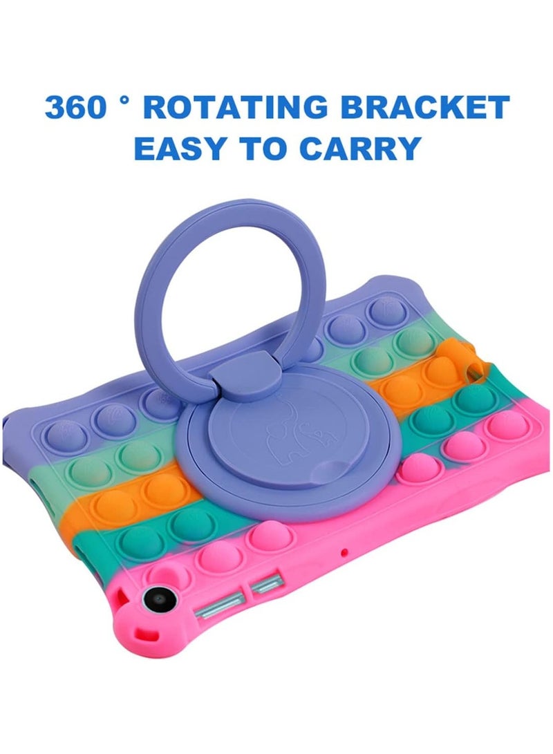 Case Compatible with Huawei Matepad SE 10.4 inch 2023 Kids Soft Silicon 360 Rotating Ring Stand Cover with Should Strap and Pen  - Image 4