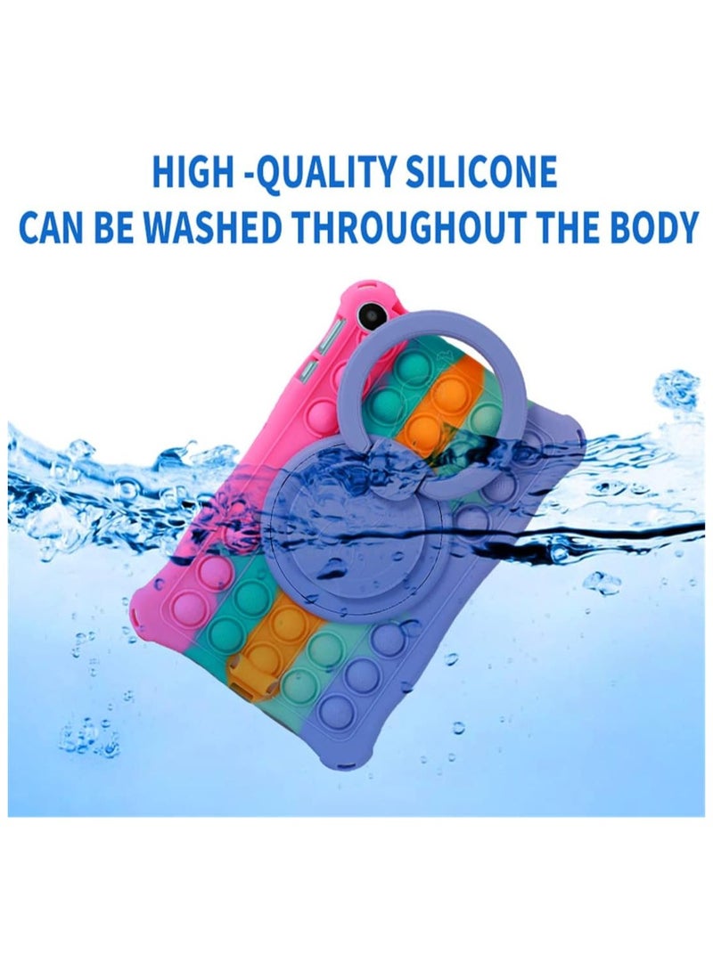 Case Compatible with Huawei Matepad SE 10.4 inch 2023 Kids Soft Silicon 360 Rotating Ring Stand Cover with Should Strap and Pen  - Image 2