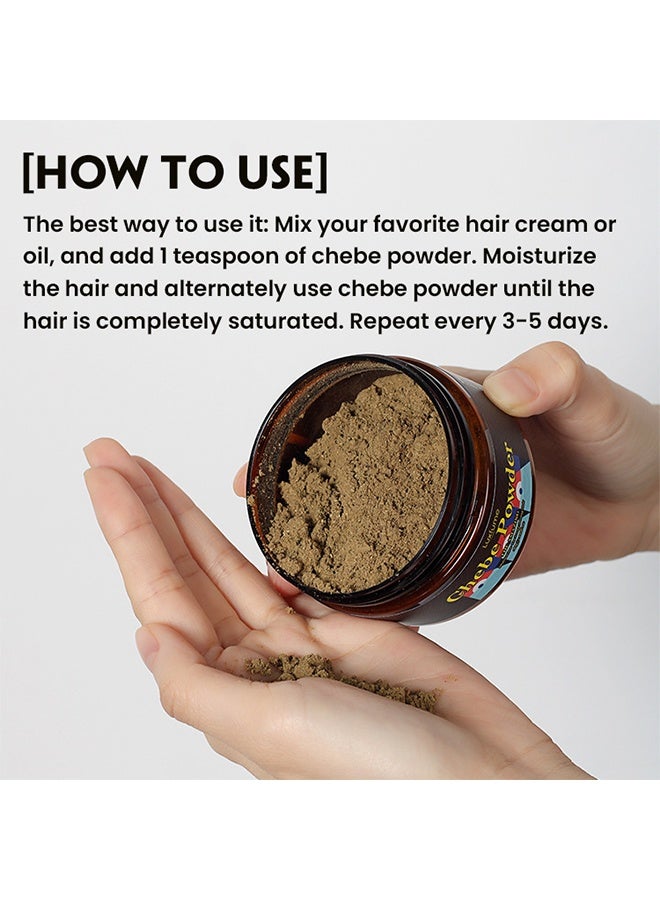 Luxfume Chebe Powder, Chebe Hair Butter, Organic Hair Growth Products Made With Chebe Powder, Castor Oil, Shea Butter, For Split Ends Treatment, Nourishing Vegan Afro Hair Products Oil For All Hair Types (Powder Texture) - Image 5