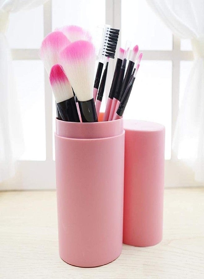 SUNISA Pink Soft Synthetic Bristles Makeup Brushes Set of 12 with Storage Box - (Pack of 13) - Image 3