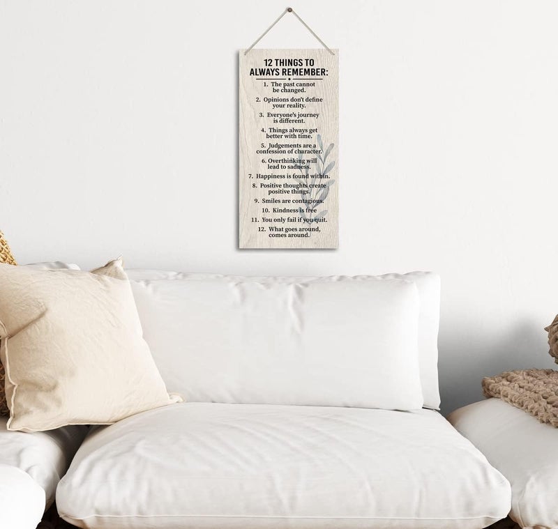 HiLus 12 Things To Always Remember. Wooden Wall Decor, Farmhouse Blessed Sign for Home Decor - Image 3