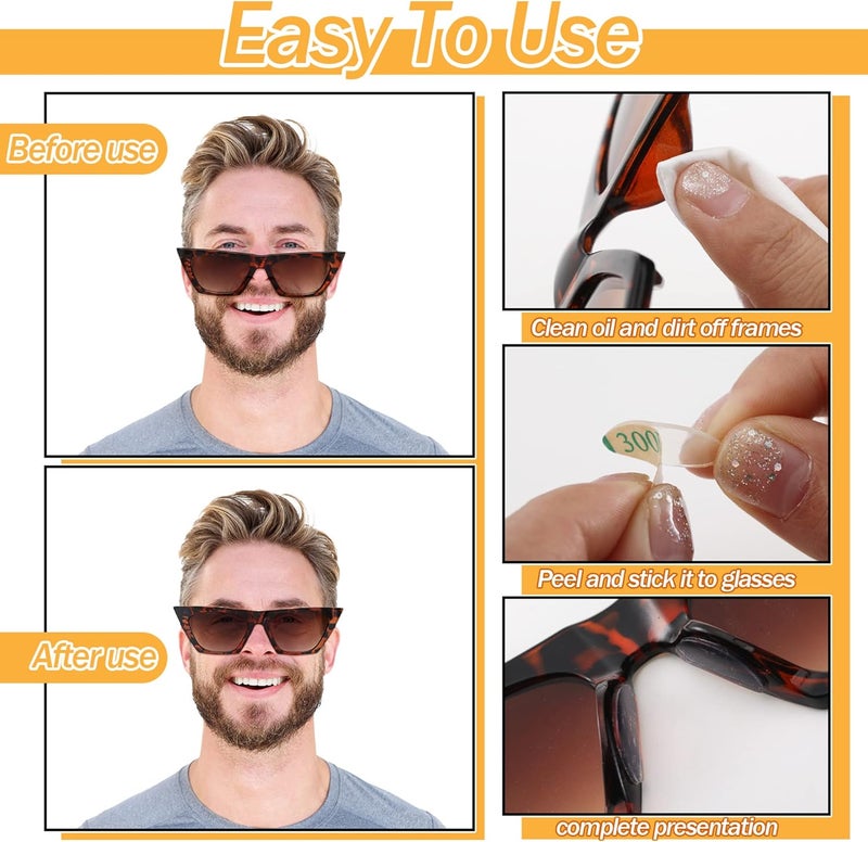 TOODOO 18 Pairs Eyeglasses Nose Pads Adhesive Silicone Glasses Replacement Anti Slip Nosepads for Eyeglass Glasses Sunglasses (Transparent, 1mm) - Image 3