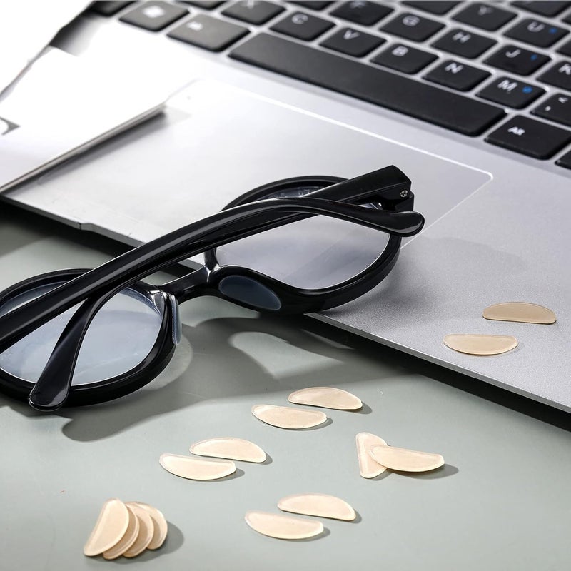 TOODOO 18 Pairs Eyeglasses Nose Pads Adhesive Silicone Glasses Replacement Anti Slip Nosepads for Eyeglass Glasses Sunglasses (Transparent, 1mm) - Image 4