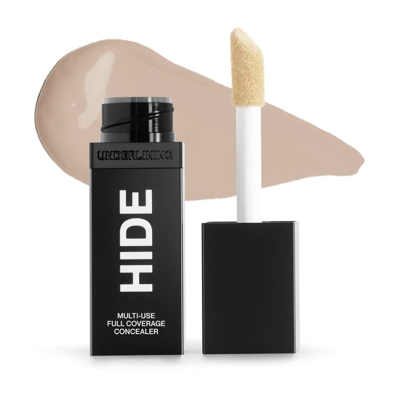 HIDE Liquid Concealer, Medium to Full Coverage Concealer for Blemishes, Under Eye Dark Circles & Scars, Oil Free Concealer, Linen (See Shade Finder), 0.5 fl oz - Image 1