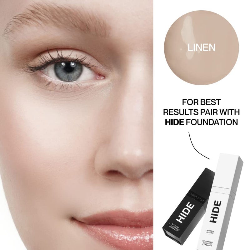 HIDE Liquid Concealer, Medium to Full Coverage Concealer for Blemishes, Under Eye Dark Circles & Scars, Oil Free Concealer, Linen (See Shade Finder), 0.5 fl oz - Image 4