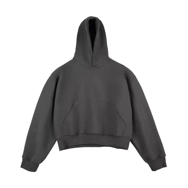 Short Chinese Cotton Composite Silver Fox Velvet Hoodie Cleanfit Couple'S Hoodie Custom Embroidered Logo - Image 5