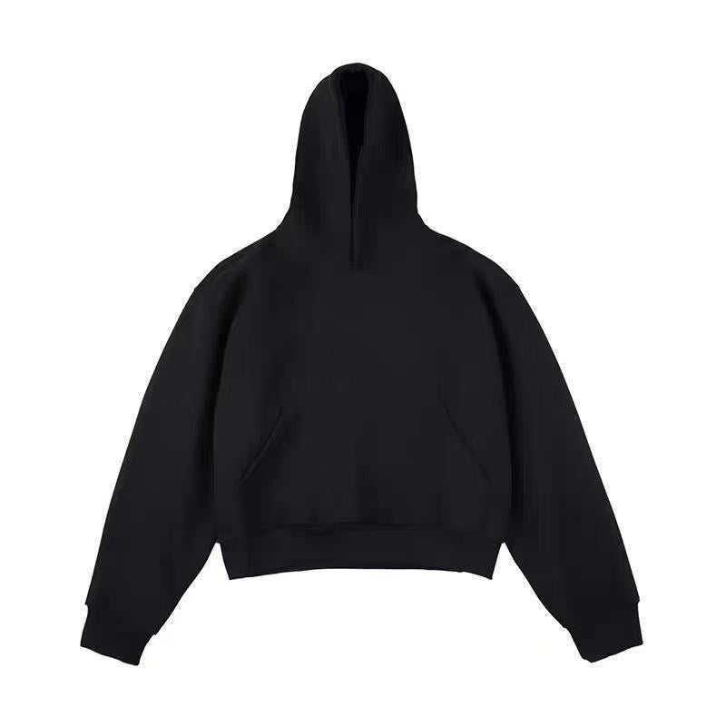 Short Chinese Cotton Composite Silver Fox Velvet Hoodie Cleanfit Couple'S Hoodie Custom Embroidered Logo - Image 3