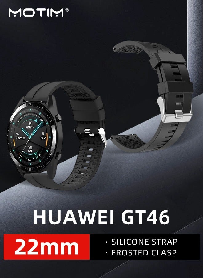 Motim Silicone Watchband Replacement Strap Compatible with Huawei Watch GT2/3/3Pro/4/5 Watch, 22mm, Adjustable Soft Wristband Bracelet for Men, Women  - Image 4