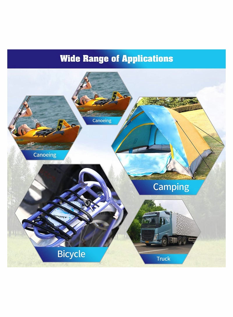 SYOSI 2M Extra Long Bungee Cord, SYOSI Anti Falling Fixed Lashing Rope with Carabiner Black, Elastic Binding Rope for Truck and Electric Vehicle Packaging 2Pcs - Image 3