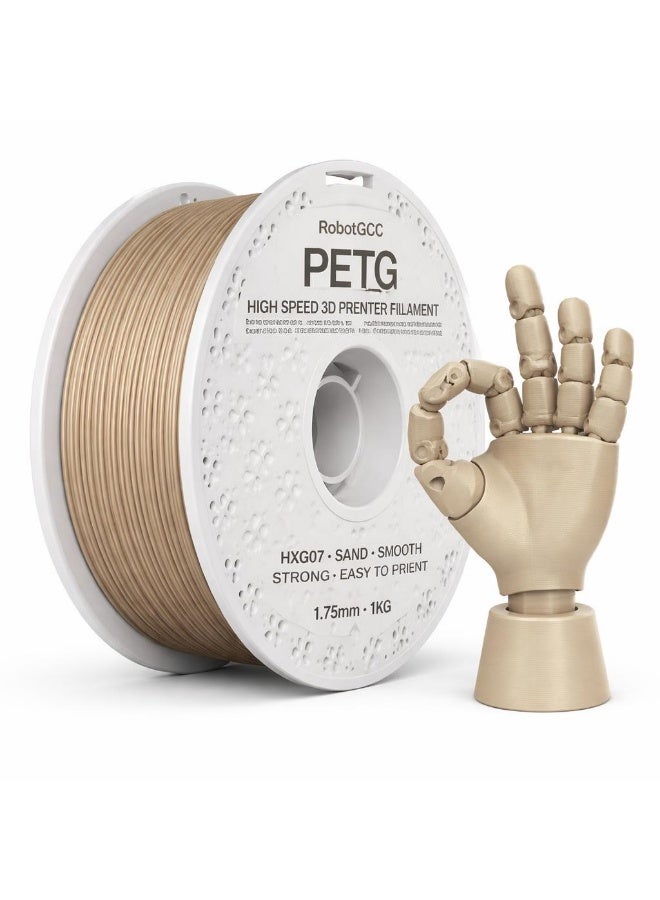 وبوت جي سي سي خيوط طباعة ثلاثية الأبعاد RobotGCC PETG باللون الرملي، 1.75 مم، 1 كجم، متينة ومنخفضة التشوه، النماذج المعمارية والصحراوية - Image 1