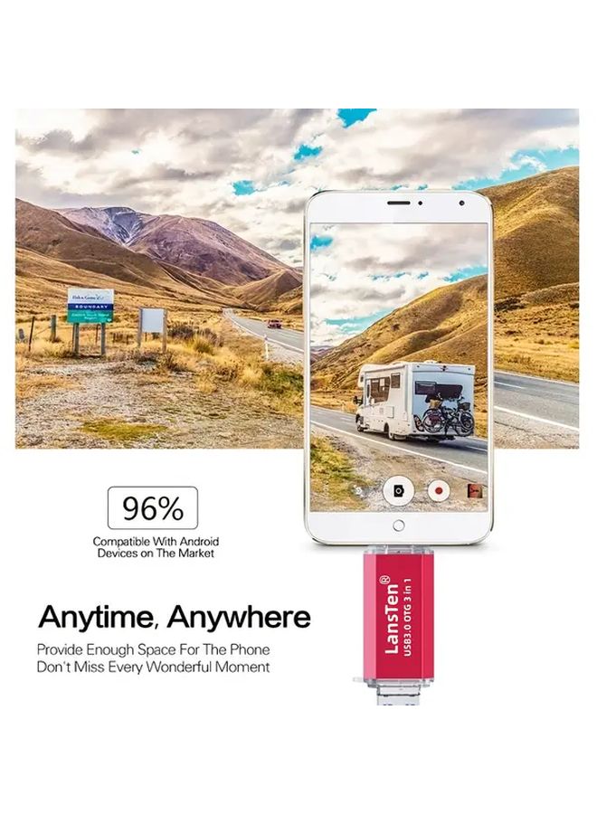 LansTen 64GB USB 3 0 3 In 1 Flash Drive For Android Type C USB C Phones And Tablets - Image 5
