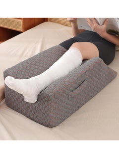 AllSett Health Single Leg Elevation Pillow Post Surgery Leg Pillow | Memory Foam Ankle Knee and Leg Wedge Pillow for Injury After Surgery – Foot, Leg Pain, Hip, Knee Pain, Improve Blood Circulation 29” x 13” x 9.5"  - Image 1