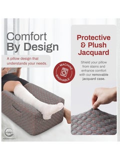 AllSett Health Single Leg Elevation Pillow Post Surgery Leg Pillow | Memory Foam Ankle Knee and Leg Wedge Pillow for Injury After Surgery – Foot, Leg Pain, Hip, Knee Pain, Improve Blood Circulation 29” x 13” x 9.5"  - Image 4