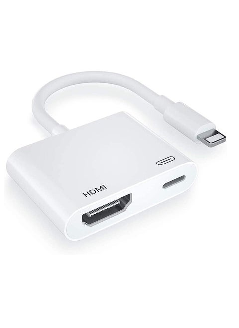 [Apple MFi Certified] Lightning to HDMI Digital AV Adapter,1080P Video & Audio Sync Screen Converter AV Adapter with Charging Port for iPhone HDMI Converter to HD TV/Projector/Monitor Support All iOS