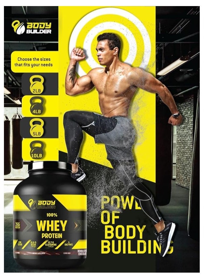 Body Builder Whey Protein, Low Sugar Whey with 5 Digestive Enzymes  Chocolate Coconut Flavor, 4 Lb  - Image 4