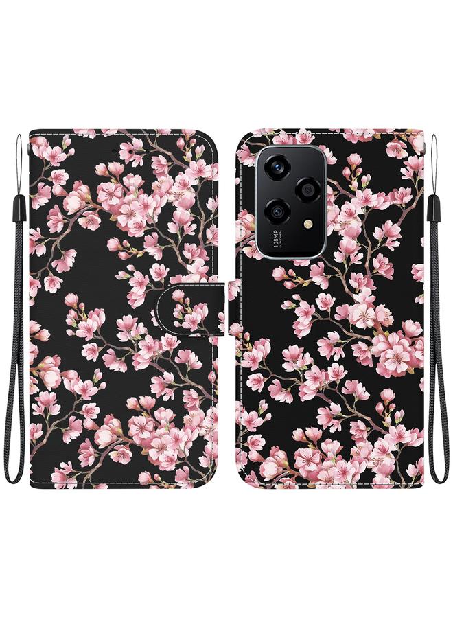 حافظة جلدية لهاتف For Honor 200 Lite Global Crystal Texture ملونة (Plum Bossom)
