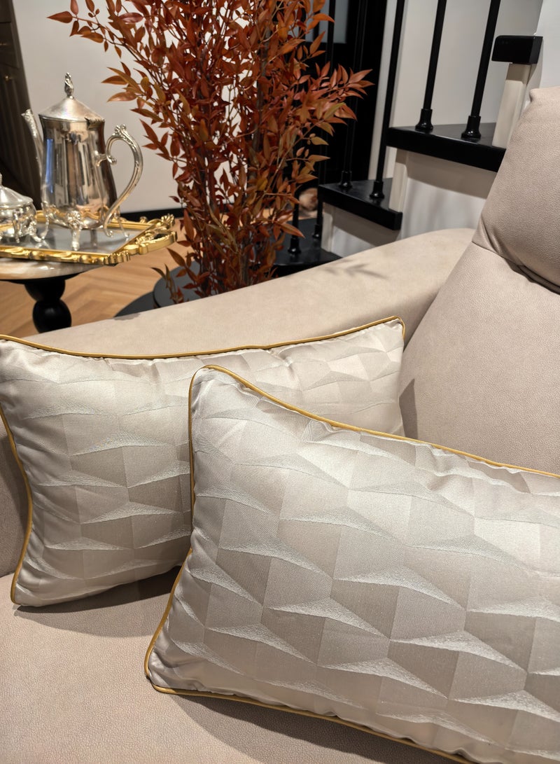 حقيبة من 2، الذهب النبيل وسائد قطنية زخرفية رمي وسادة غطاء كوش غطاء وسادة، زخرفة منزلية لكرسي سرير 30x50 سم - Image 1