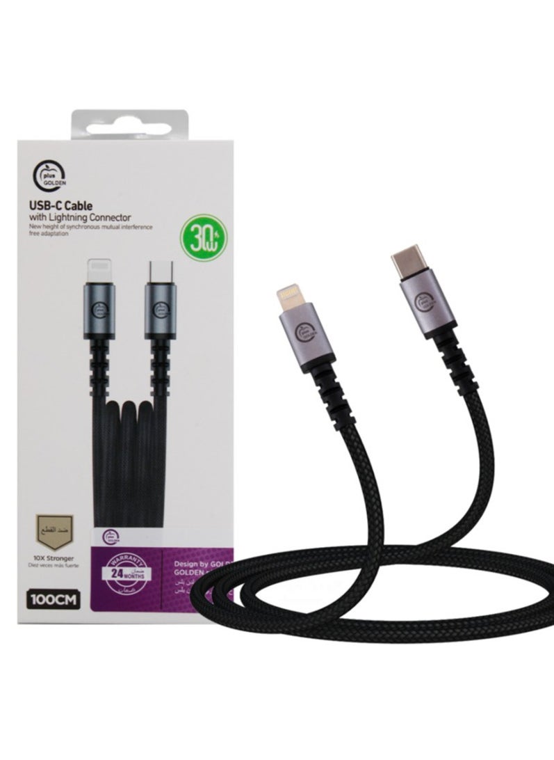 GOLDEN PLUS - Lightning cable, Type C, against breakage, Golden Plus brand - Image 1