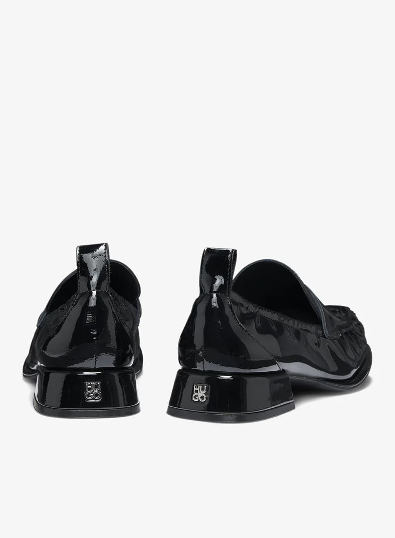 هوجو حذاء لوفرز لامع من جلد صناعي