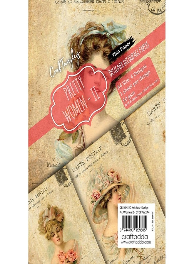 CrafTangles Decoupage Paper Pack - Pretty Women 2 (A4) - Image 3