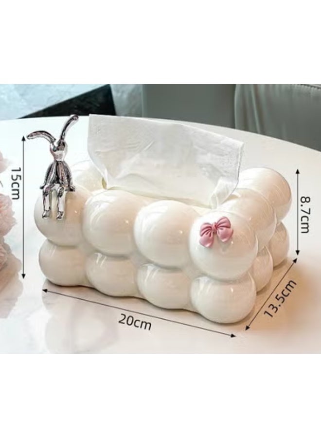 Fluffy Cloud Tissue Box for Living Room - Stylish and Aesthetic Design for Home Use