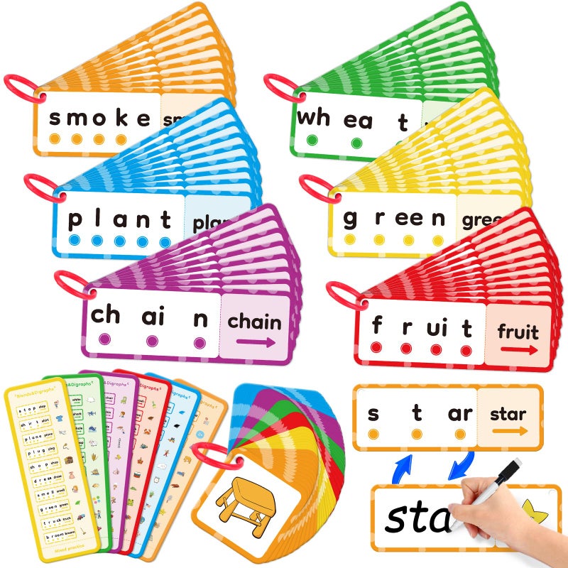 HugHush Blends Digraphs CardsPhonics GamesLearn to ReadSpeech Therapy Toys for Toddlers KidsSight Word Games Spelling Reading LearningKindergarten Preschool Learning ActivitiesEducational Toy - Image 3