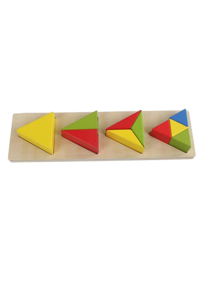 Children's Early Education Educational Wooden Toys Geometric Shape Puzzle Shape Matching Product Wholesale-Color:Triangle - Image 1