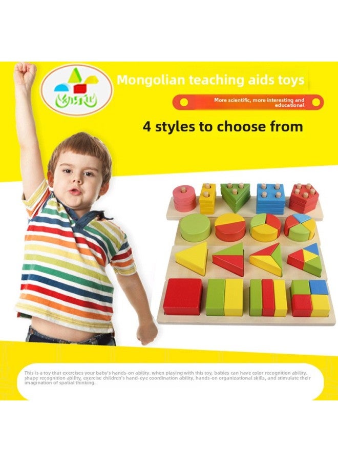 Children's Early Education Educational Wooden Toys Geometric Shape Puzzle Shape Matching Product Wholesale-Color:Triangle - Image 3
