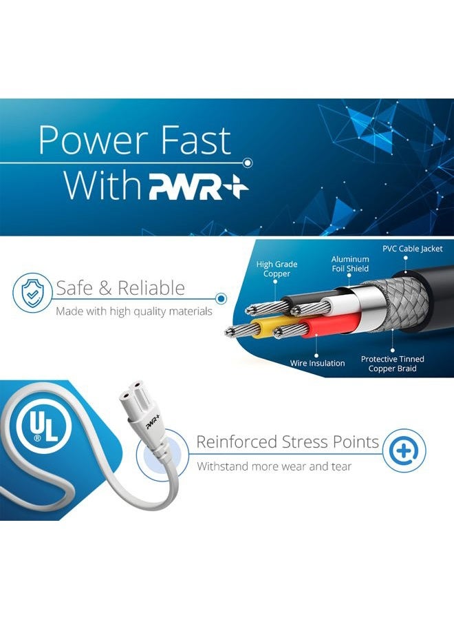 PWR+ TV Power Cord - White, 12ft - Image 4