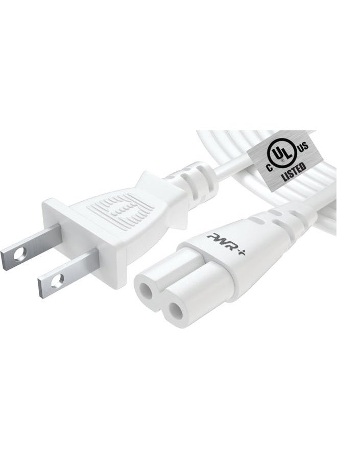 PWR+ TV Power Cord - White, 12ft - Image 1