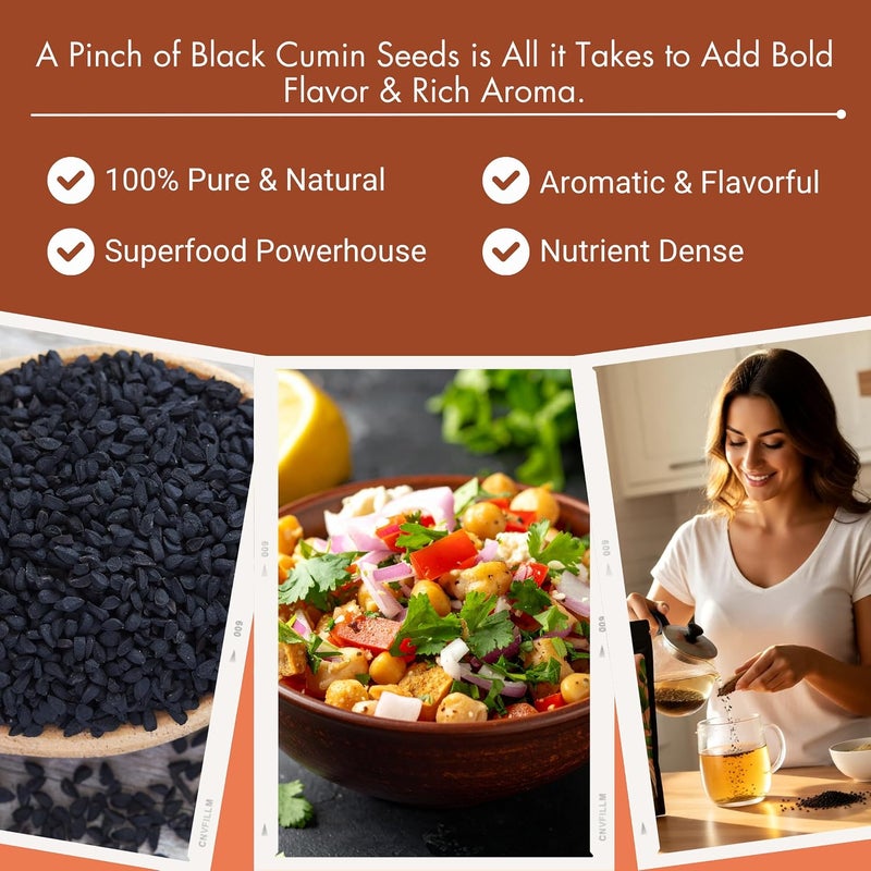 Bliss of Earth Black Cumin Seeds Pack of 3x100g | Pure Nigella Sativa Black Seeds | For Eating, Cooking, Baking, Seasoning, Salads & Bread - Image 3