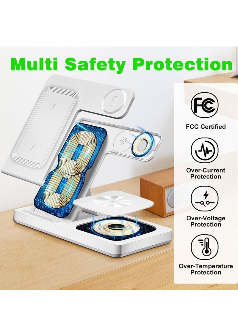 General Wireless Charger, 3 in 1 Charging Station for Multiple Devices, Wireless Charging Stand for iPhone 8-15 Series,iWatch9/8/7/6/5/4/3/2/SE,AirPods3/2/Pro (White)  - Image 2