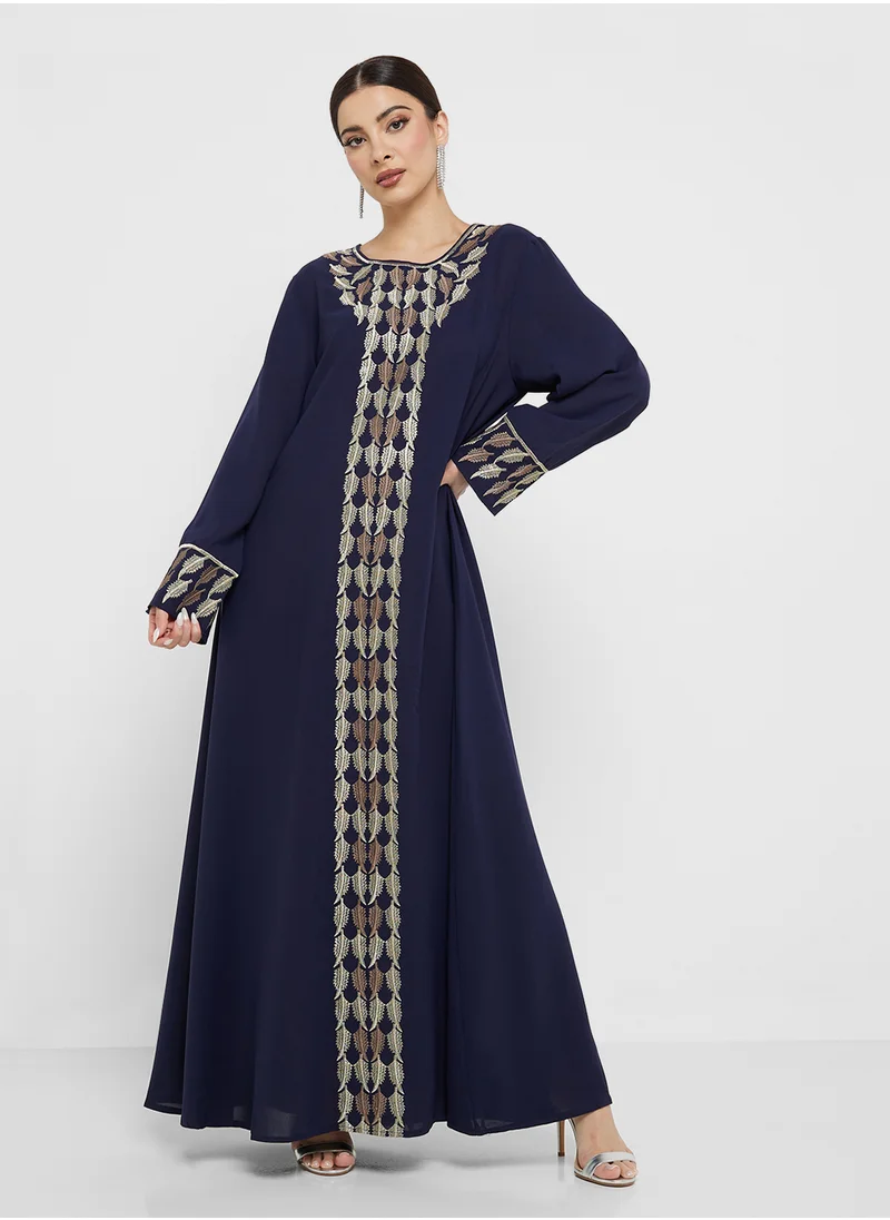 Khizana Border Print Jalabiya