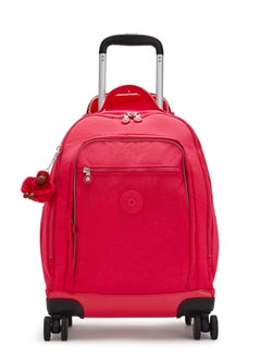 kipling New Zea Kids' Large Wheeled Backpack with Laptop Protection True Pink  - Image 1
