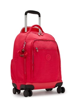 kipling New Zea Kids' Large Wheeled Backpack with Laptop Protection True Pink  - Image 4