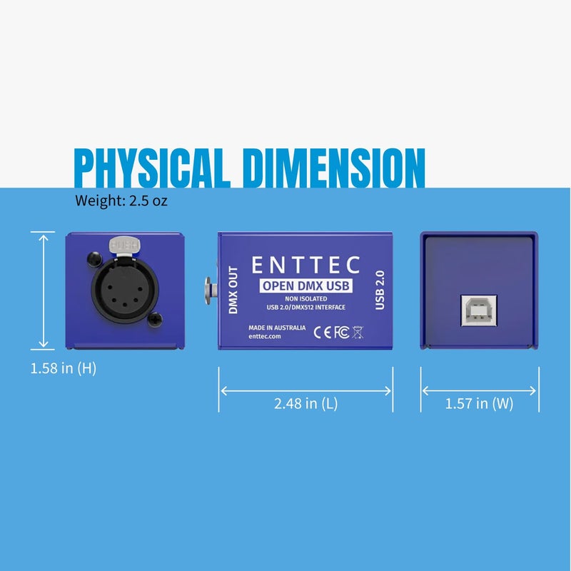 Enttec Open DMX USB 70303 Lighting Interface - Open Source/Hardware Only - Entry Level Model - Image 3