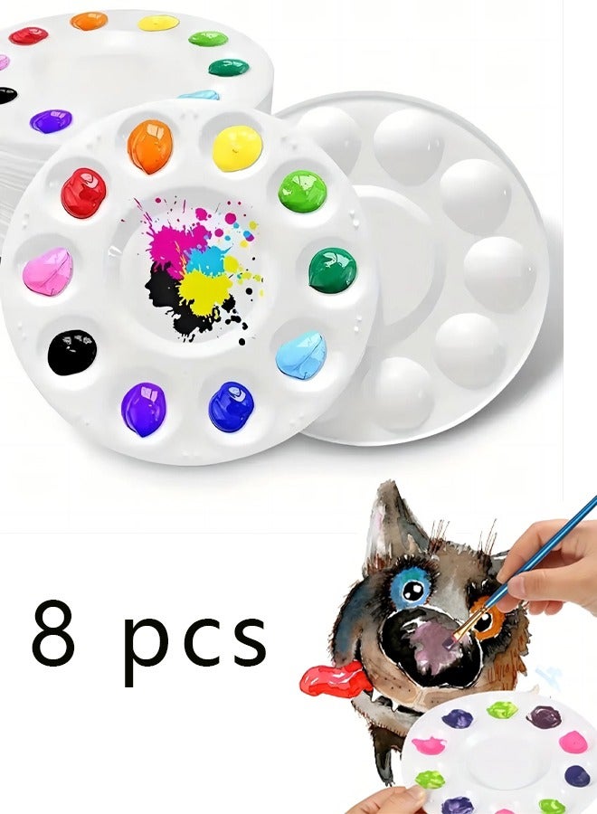 8-Piece Paint Tray Palette, Plastic Paint tray, Children and Students adult Watercolor Paint Mixing Palette for Painting DIY Art  - Image 1