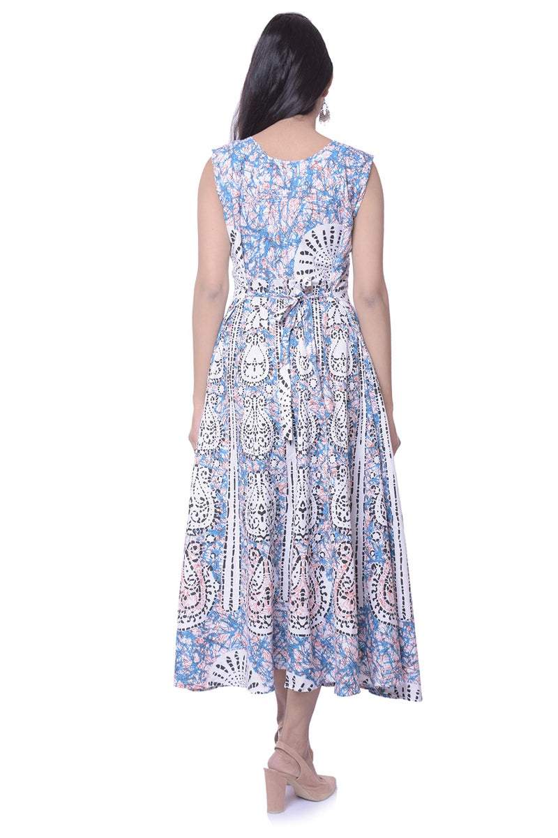 Monique Brand Present Women's 100% Cotton Jaipuri Print Long Midi Maxi Dress (Batik-BUTA-FJ-Free Size__) - Image 4