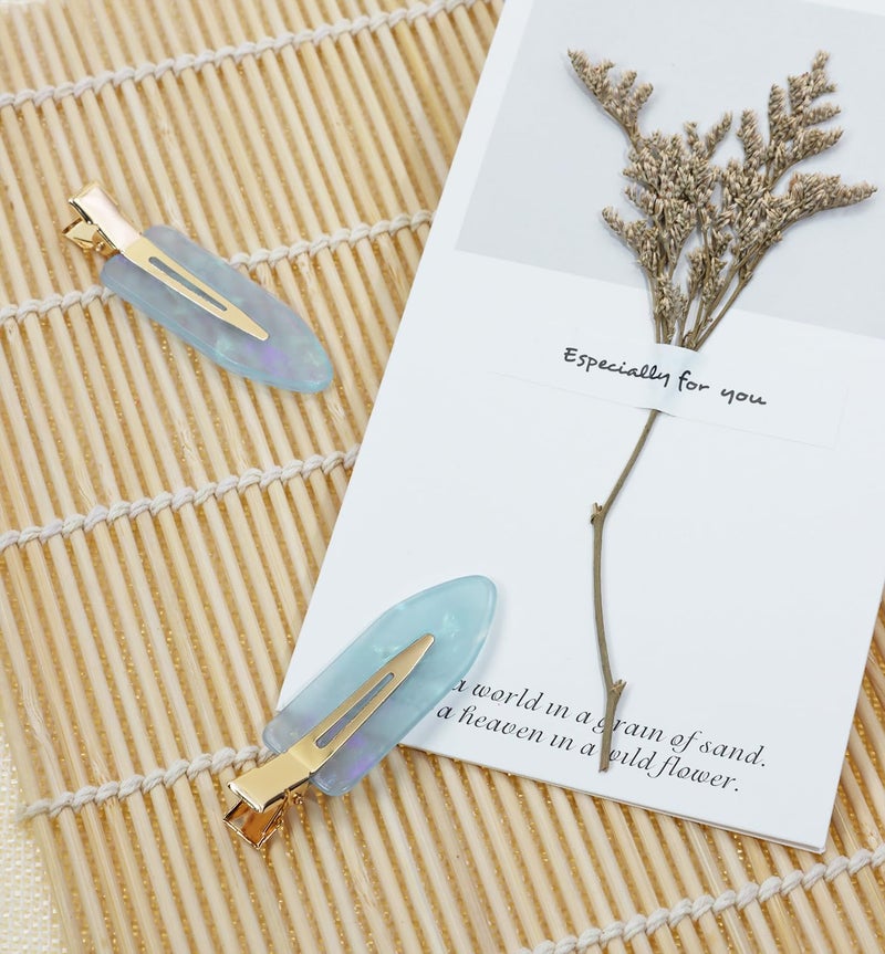 Mini Skater 2.36" Creaseless Hair Clips No Bend Resin Styling Duckbill Hair Barrettes No Crease Flat Clip for Women Hairstyle Bangs Waves Makeup Stylish Hairs Accessories, 2PCS (Blue) - Image 3