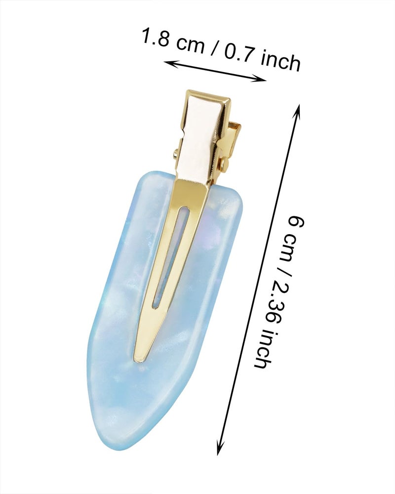 Mini Skater 2.36" Creaseless Hair Clips No Bend Resin Styling Duckbill Hair Barrettes No Crease Flat Clip for Women Hairstyle Bangs Waves Makeup Stylish Hairs Accessories, 2PCS (Blue) - Image 2