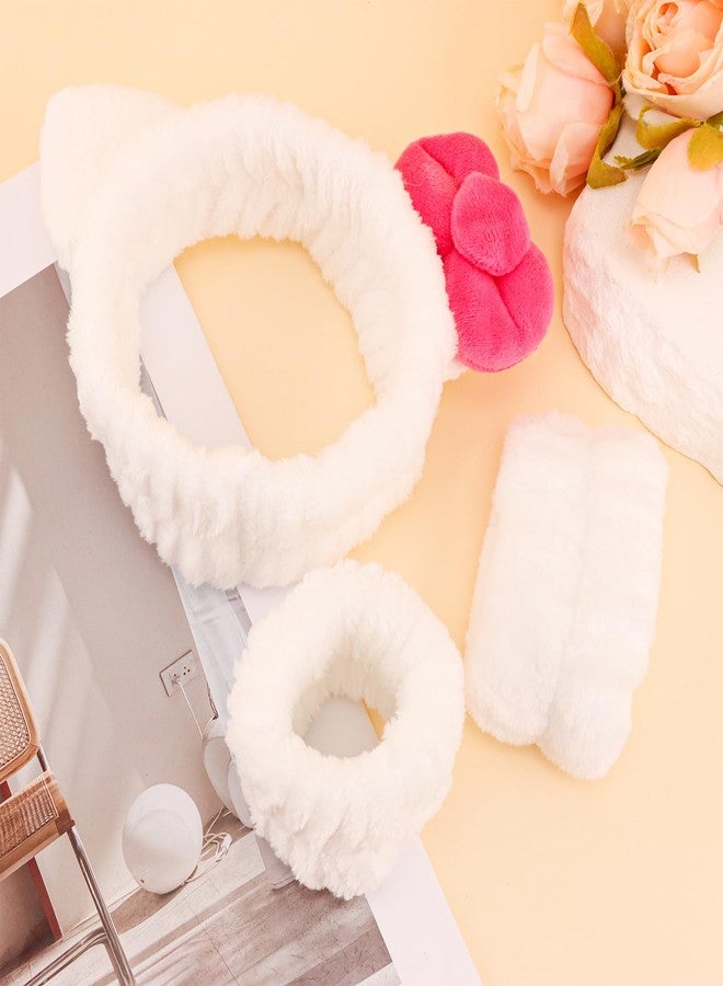 Canitor Kitty Spa Headband with Wrist Bands for Girl Cute Birthday Gifts Skincare Makeup Face Wash Headband Skin Care for 3 4 5 6 7 8 9 Year Old Gifts Accessories - Image 5