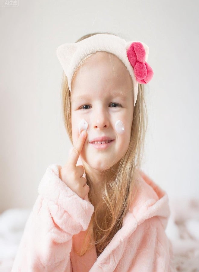 Canitor Kitty Spa Headband with Wrist Bands for Girl Cute Birthday Gifts Skincare Makeup Face Wash Headband Skin Care for 3 4 5 6 7 8 9 Year Old Gifts Accessories - Image 3