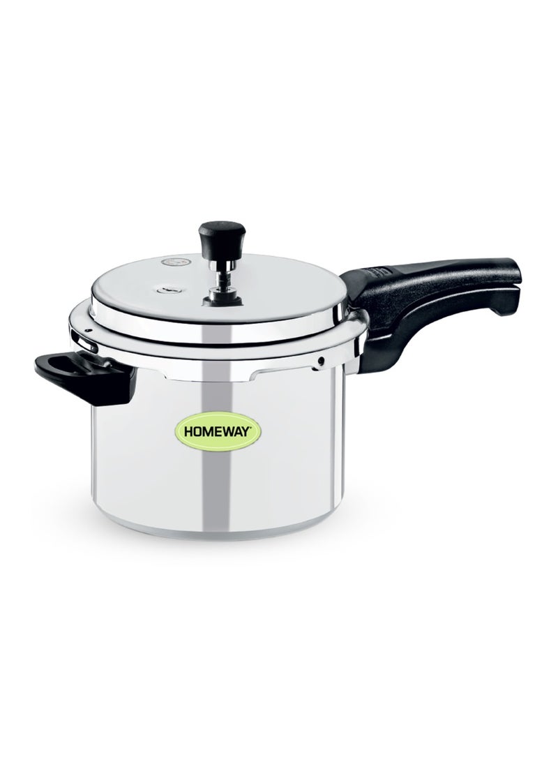 12.5L Indian Pressure Cooker Aluminium Body Induction & Gas Compatible Safety Valve HW6617 Silver