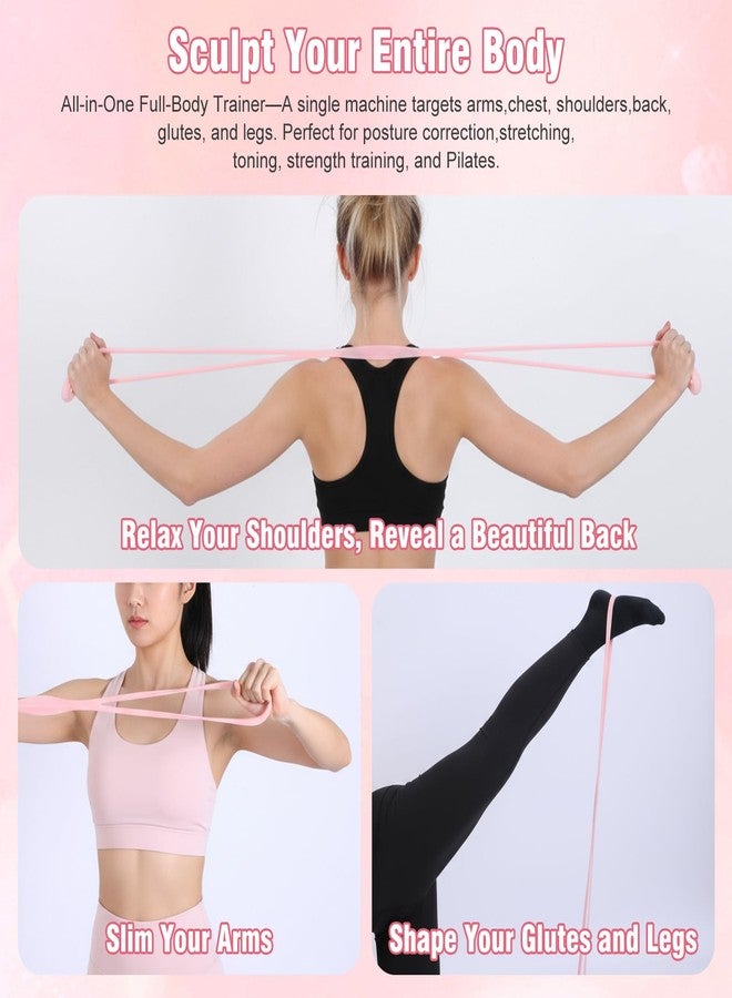 Yolev Arm Resistance Bands,8 Shaped Resistance Bands with Handles for Shoulder, Back & Arm Workout,15lb Rubber Pull Rope for Women and Men,Yoga Pilates Home Fitness Equipment (Pink) - Image 4