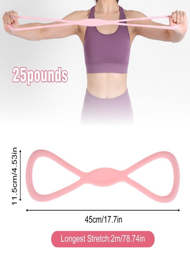 Yolev Arm Resistance Bands,8 Shaped Resistance Bands with Handles for Shoulder, Back & Arm Workout,15lb Rubber Pull Rope for Women and Men,Yoga Pilates Home Fitness Equipment (Pink) - Image 2