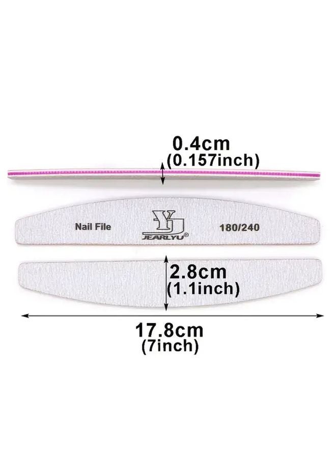 25 Pcs Professional Double Sided Nail Files Buffers 180 240 Grit For Manicure Pedicure - Image 5