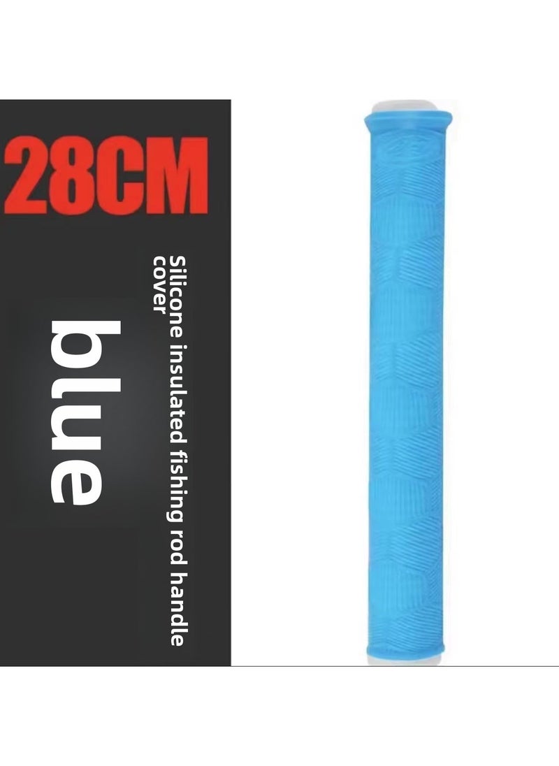 Arabest Extended Fishing Rod Silicone Grip Sleeve Non-Slip Long blue
