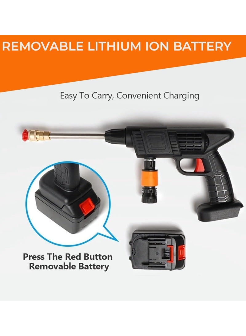Eworld 68V Double Battery Portable Cordless High-Pressure Washer Gun, Efficient Car, Floor, Driveway, Bike & Motorcycle Washing and Garden Watering, Lightweight and Easy to Use, Black  - Image 3